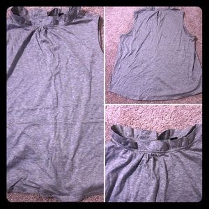 LOFT Sleeveless Ruffle-Neck Tee